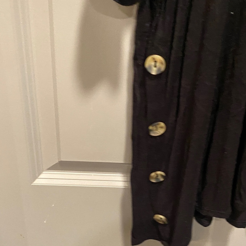 Kim & Cami Black Side Button Top 2X Oversized Dolman Tunic - Picture 4 of 6